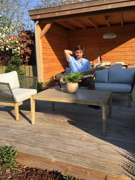 Vitaly Vatulya in the garden